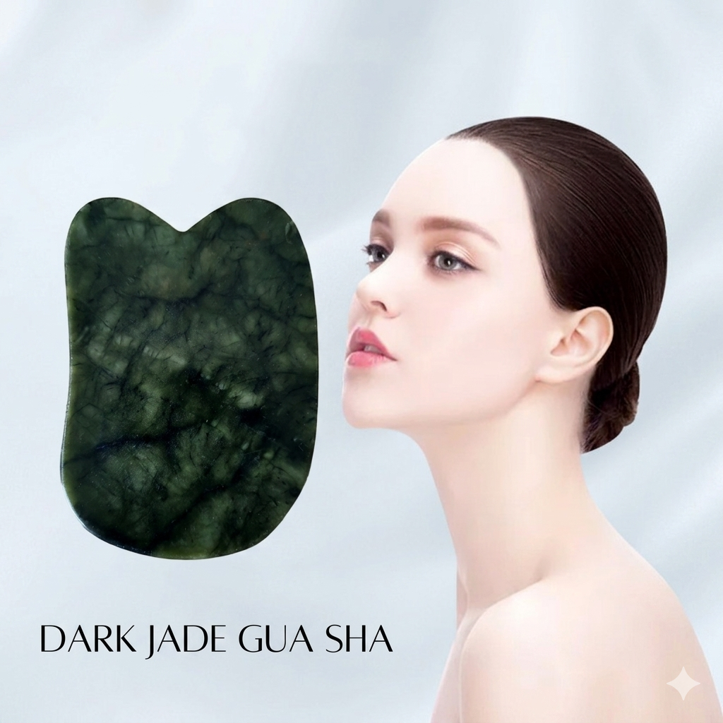 Piatra Gua Sha, din jad, pentru masaj facial (cod G19L)