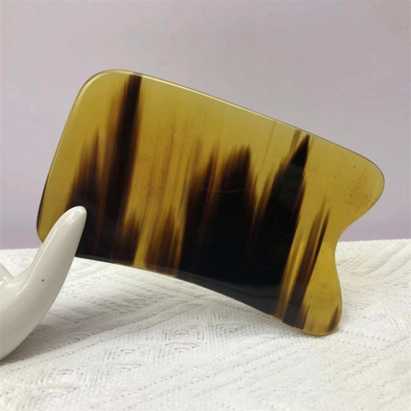 Placa Gua Sha, pentru masaj facial, din corn bivol (cod G38L)