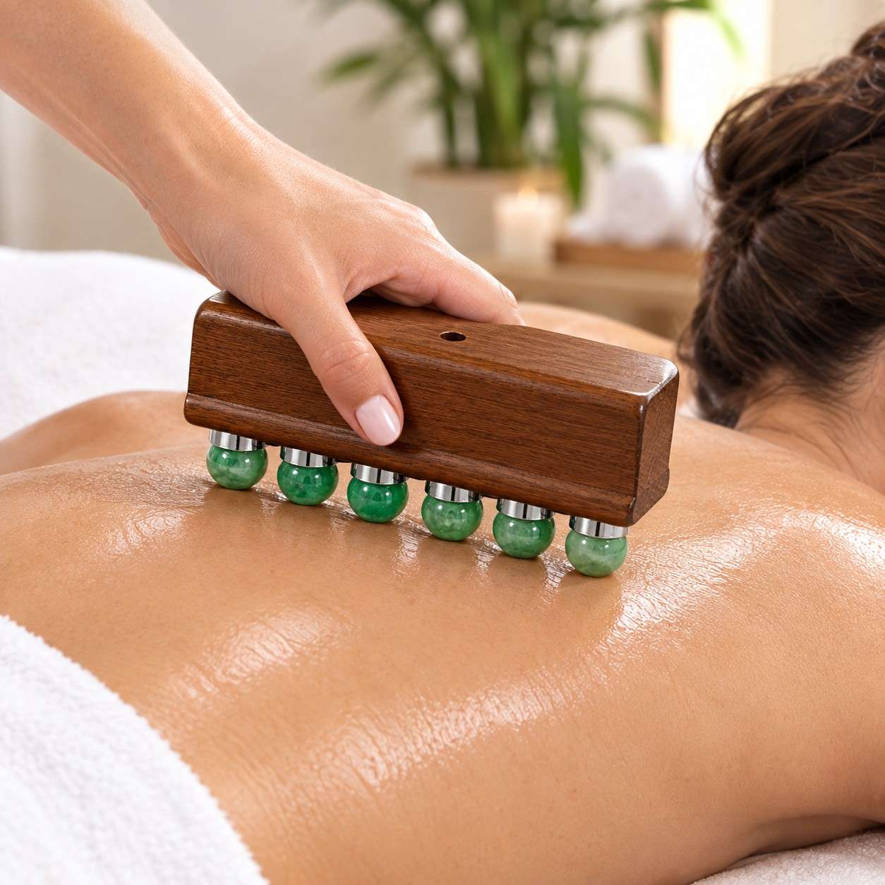 Dispozitiv din jad pentru Gua Sha, masaj Deep Tissue, terapia Trigger Points (cod R128L)