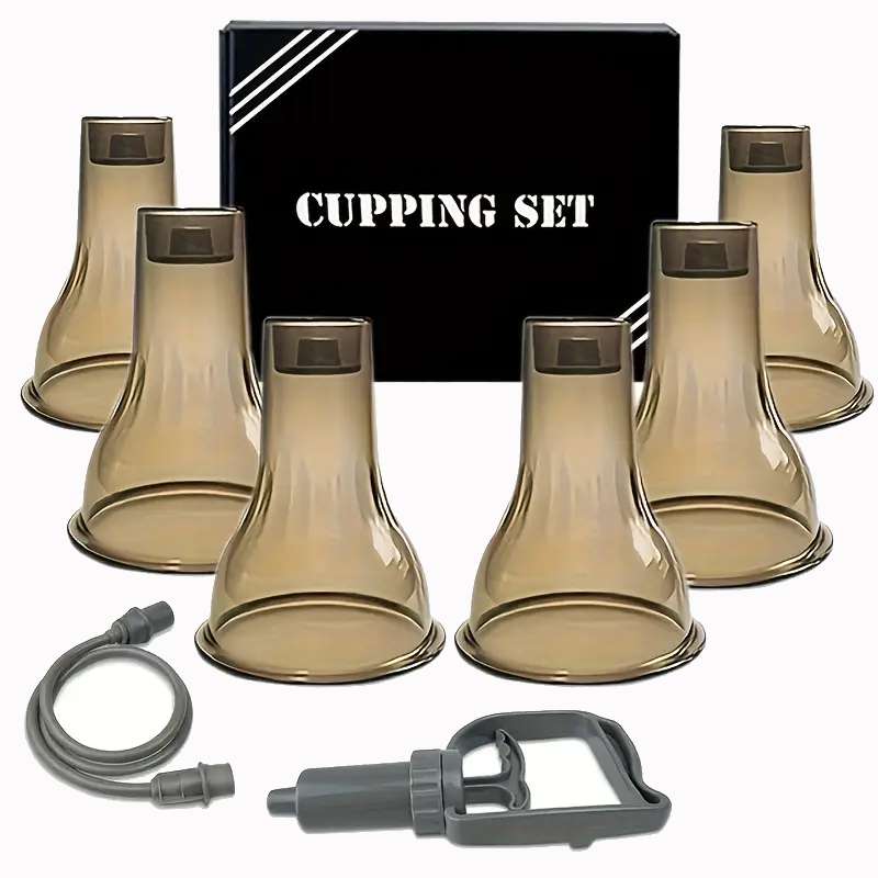 Set ventuze, plastic, cu pompa, masaj, relaxare, decontracturare, 6 bucati(cod V42L)