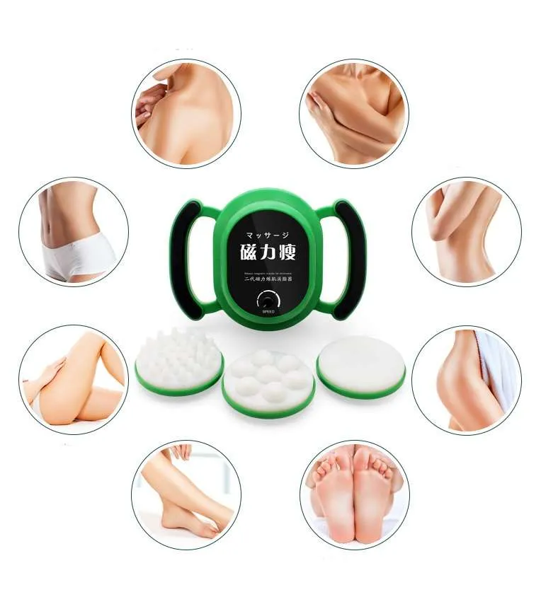 Aparat de masaj electric, cu vibratii, pentru relaxare si remodelare corporala, 230W, Verde (cod E79L)