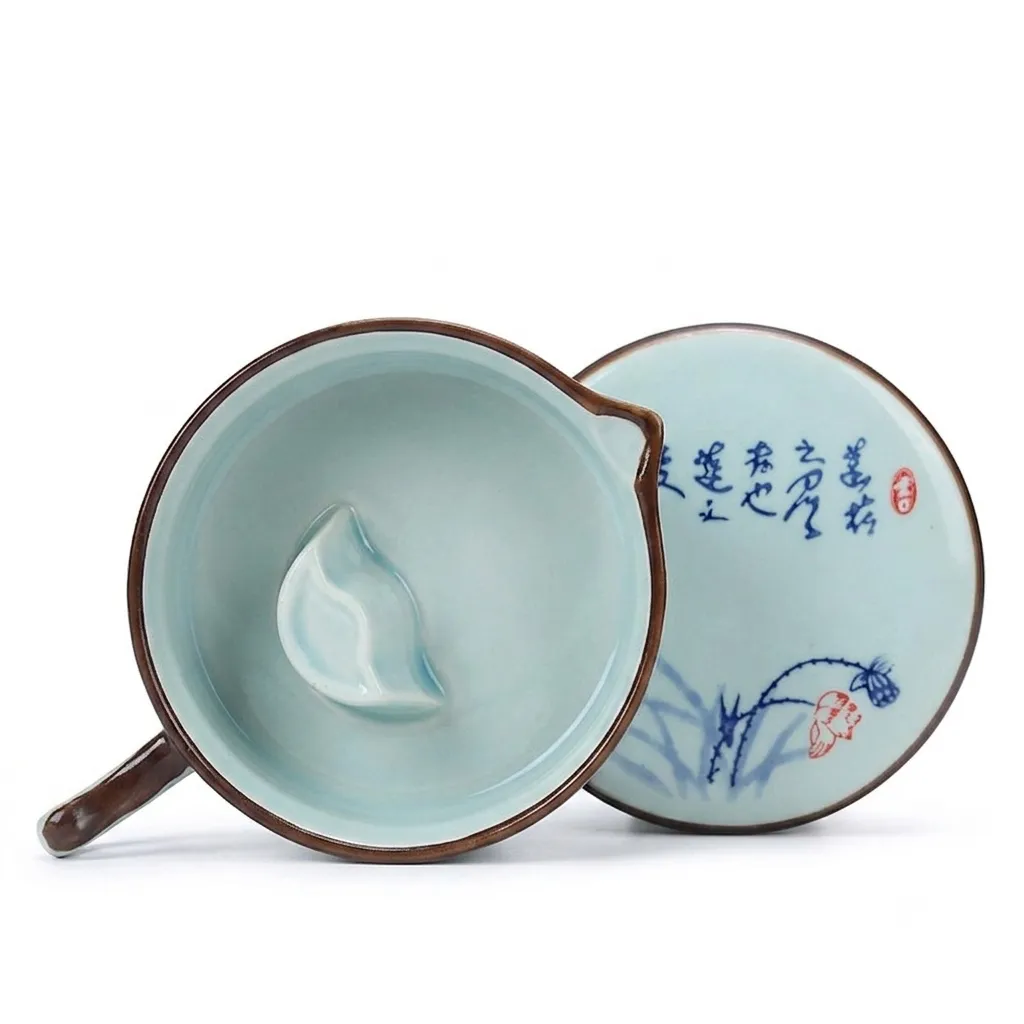 Recipient pentru cerneala, caligrafie si pictura chineza, cu capac si suport pensula, (COD B89L)