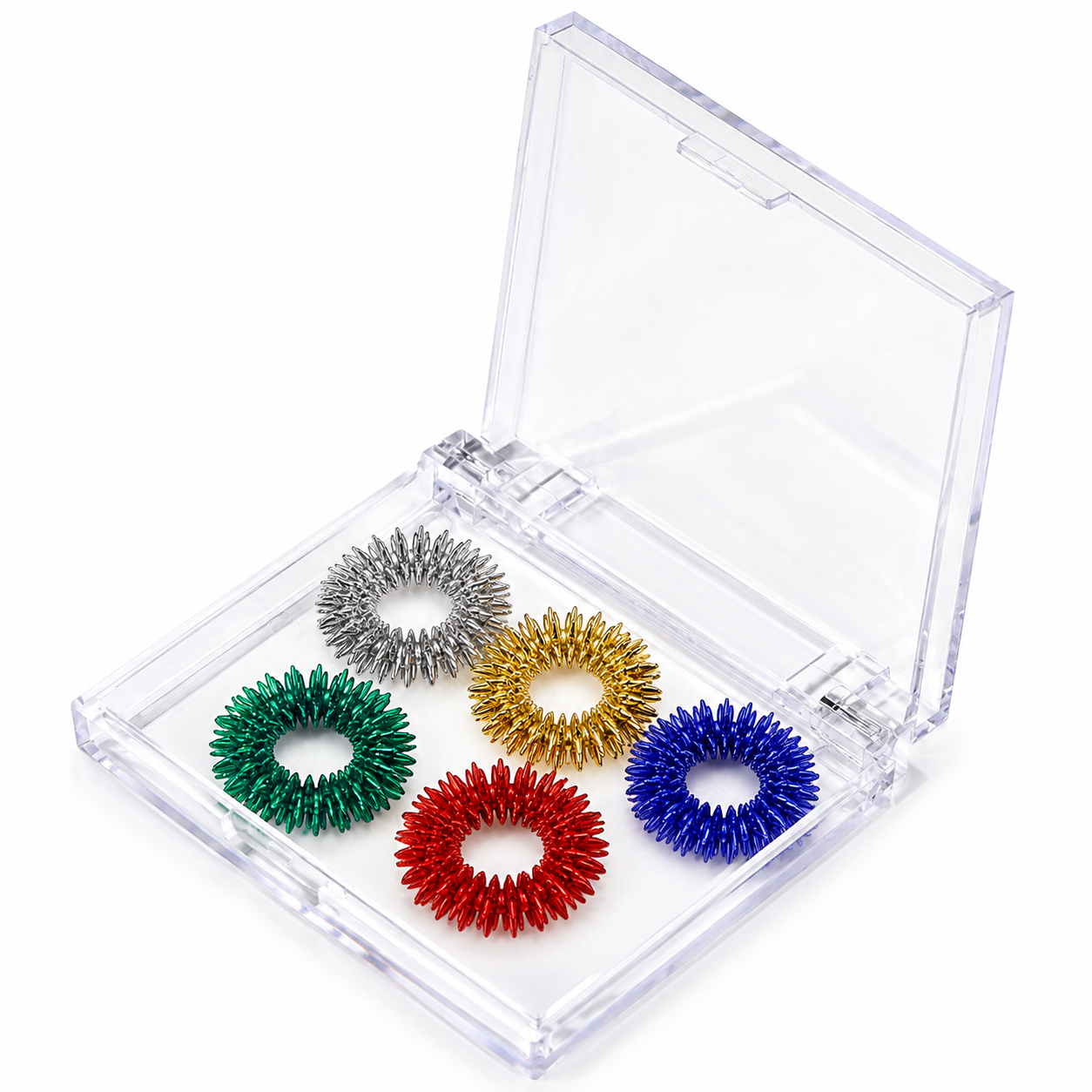 Set 5 Inele Presopunctura SuJok, Masaj, „Cele 5 Elemente” – Pentru Relaxare, Stimularea Circulatiei si Echilibru Energetic(cod J06L)